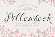 Pillowbook typeface + Extras!, a Script Font by Lisa Glanz (Thumbnail 1 of 5)