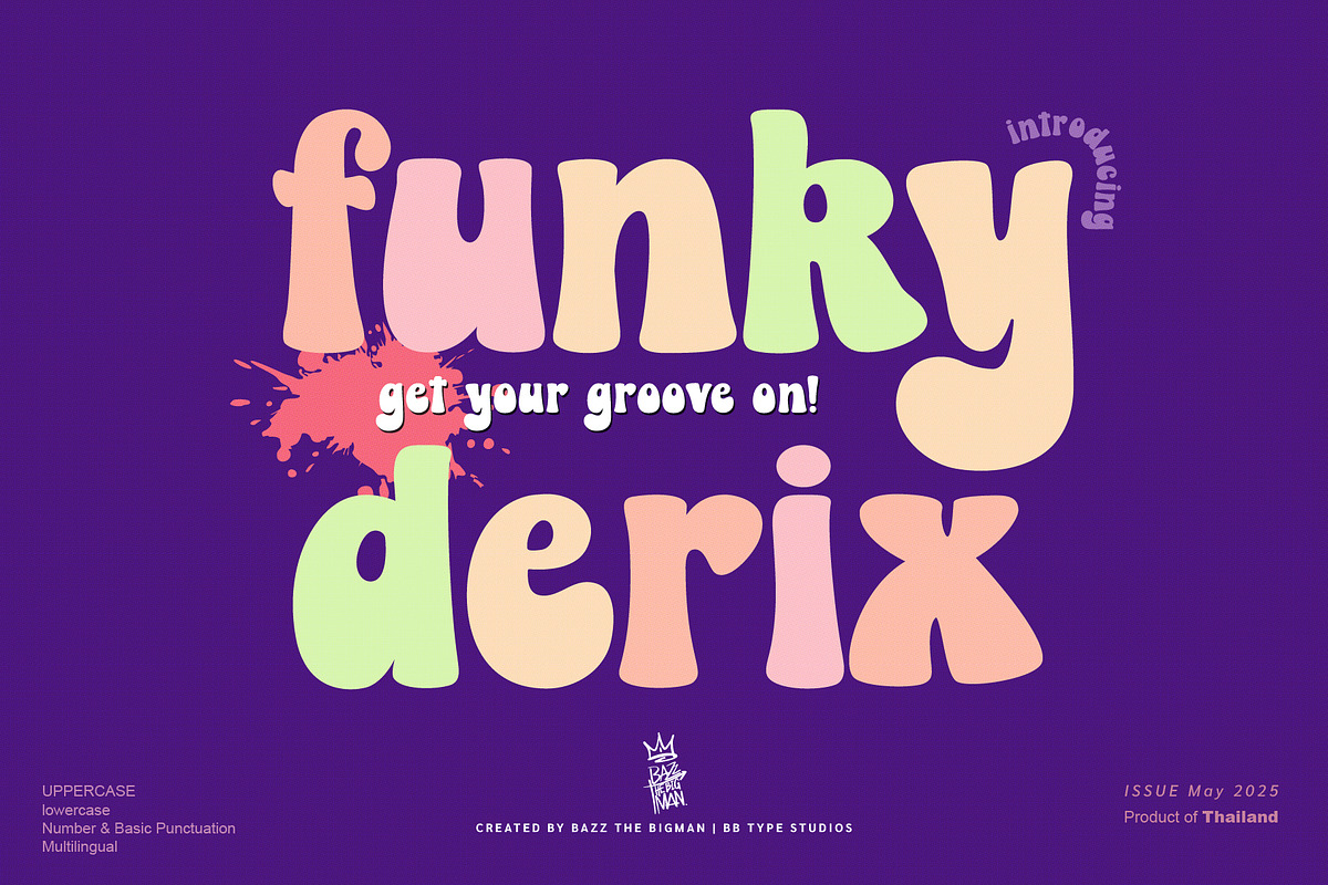 Funky Derix, a Sans Serif Font by BBtypeStudios (Photo 1 of 10)