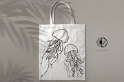 Fishes & Jellyfishes Procreate Stamp, a Brush Add-On by Dervik Art Store (Thumbnail 6 of 7)