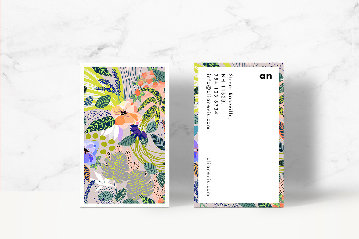 Wander Floral Business Card Template, a Business Card Template by Human-made. Made to feel. (Photo 2 of 3)