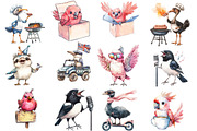 Funny Australian Bird Clipart, an Illustration by Watercolor design (Thumbnail 2 of 5)