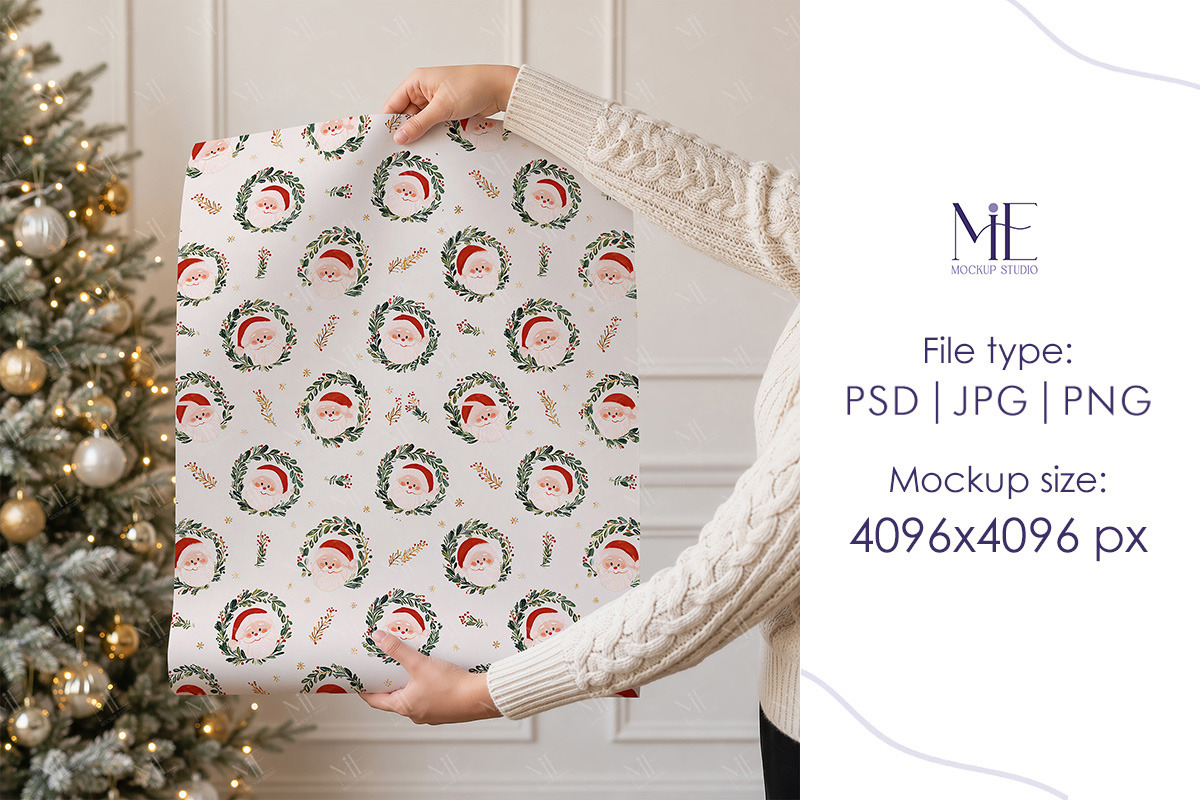 Wrapping Paper Mockup Gift Wrap, an Advertising Mockup by Mie Mockup Studio (Photo 3 of 8)