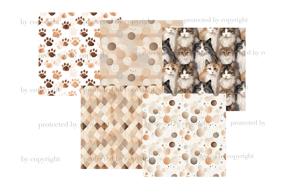 Cat Lover Digital Paper Pet Pattern, a Pattern Graphic by GlamArtZhanna (Photo 3 of 4)