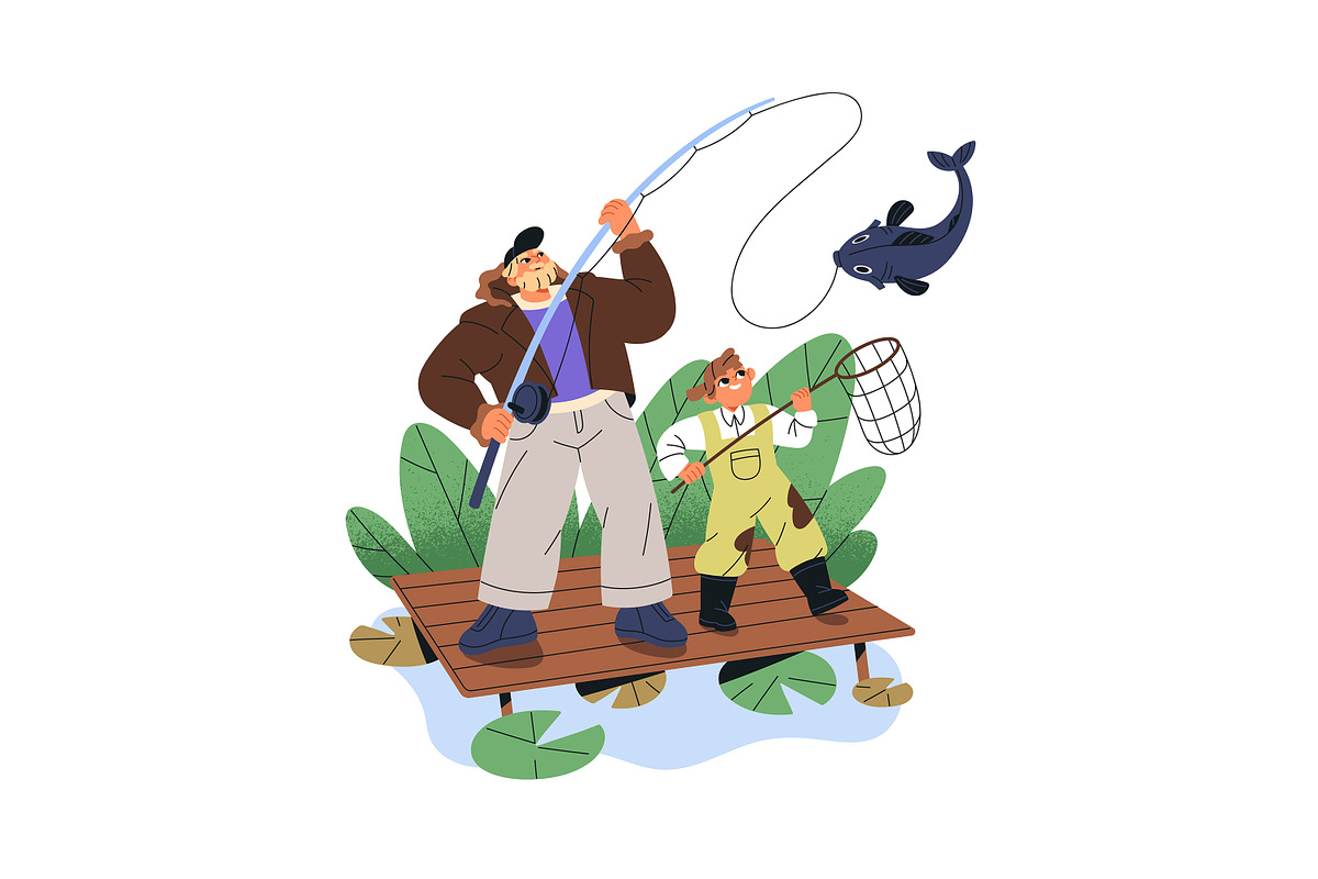 Father spending time with kids set, a Person Illustration by PaperTrident (Photo 7 of 9)