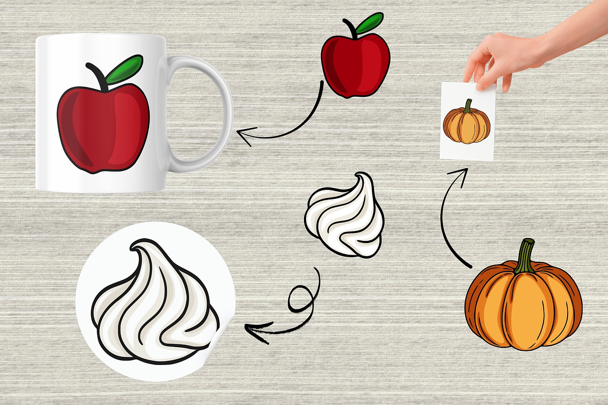 Fall Pies: Patterns & Clipart Set, a Food Illustration by Elatedowl (Photo 9 of 12)