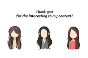Women Avatar Vector Set, a Person Illustration by InkyQueenArt (Thumbnail 5 of 5)