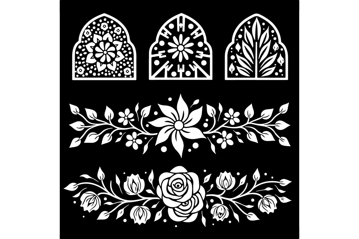 Elegant Floral Border Panels, an Object Graphic by abu67222 (Photo 8 of 13)