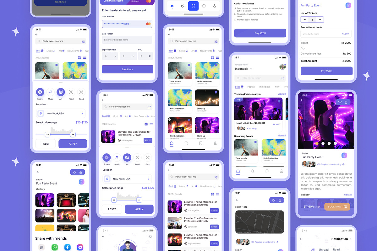 Event Booking App UI KIT, an UI Kit Template by Muhammad_Ahmad (Photo 3 of 8)