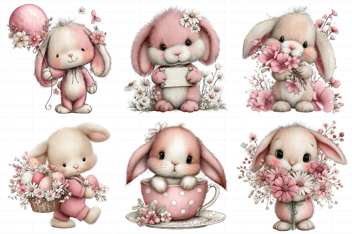 Whimsical Easter Bunny Clipart, an Illustration by Daily.Designs (Photo 8 of 8)