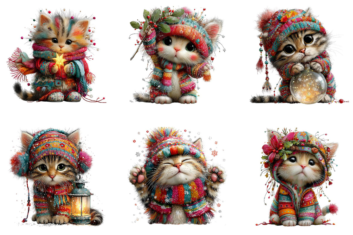 Cute Holiday Kitty Whimsical PNG, a Seasonal Illustration by fashionaddict (Photo 3 of 6)