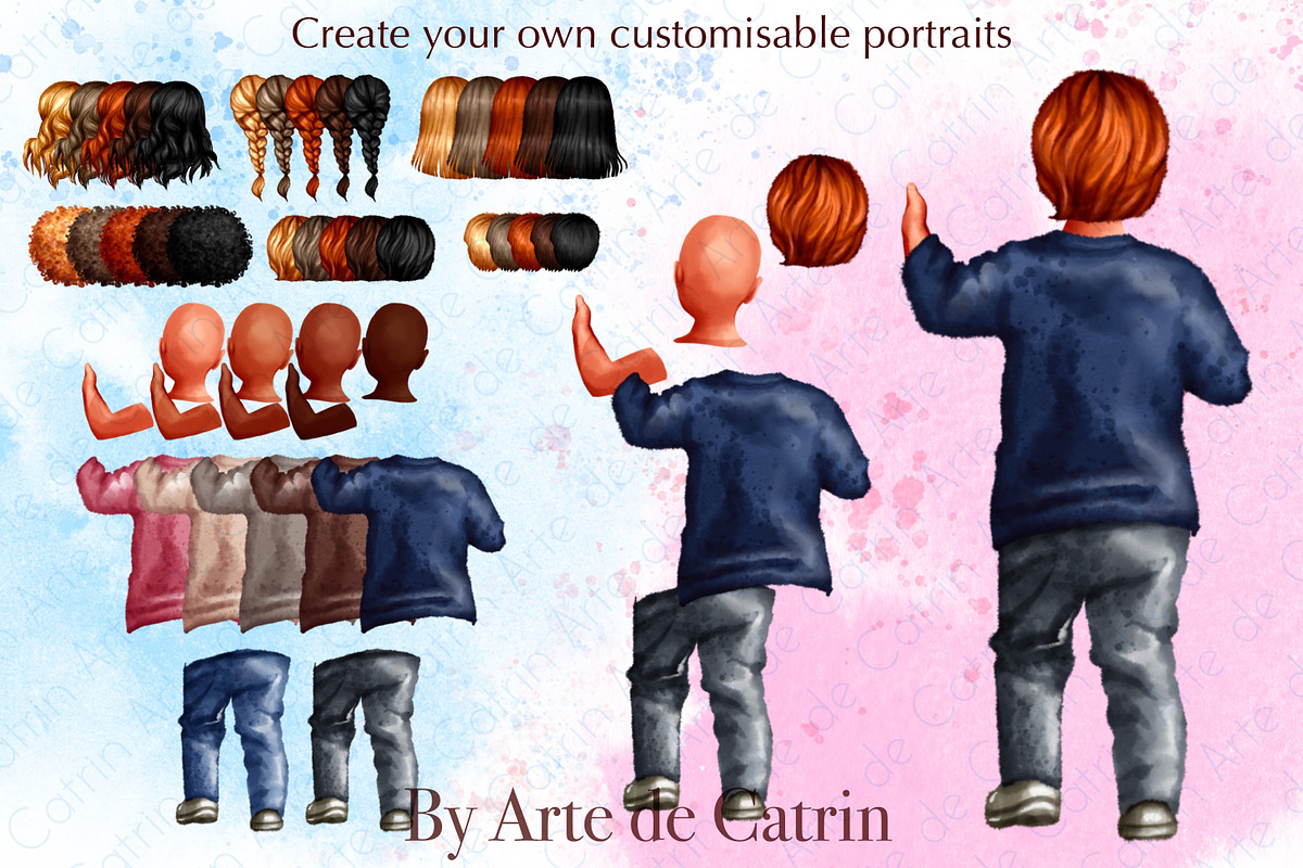 We Are Family, Watercolor Clipart, a Person Illustration by ArtedeCatrin (Photo 5 of 10)