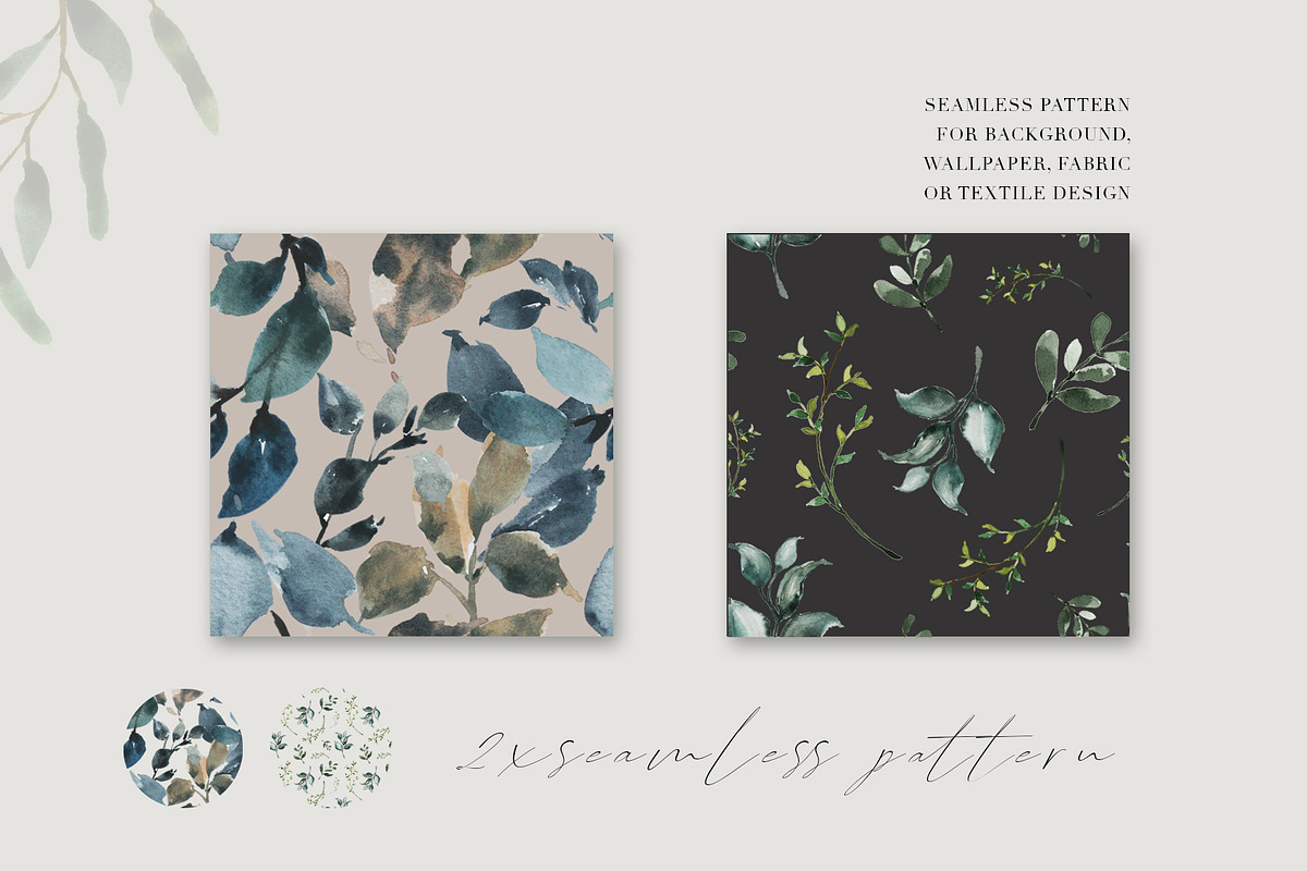 Watercolor Greenery Leaves, an Animal Illustration by WalaPalette (Photo 6 of 9)