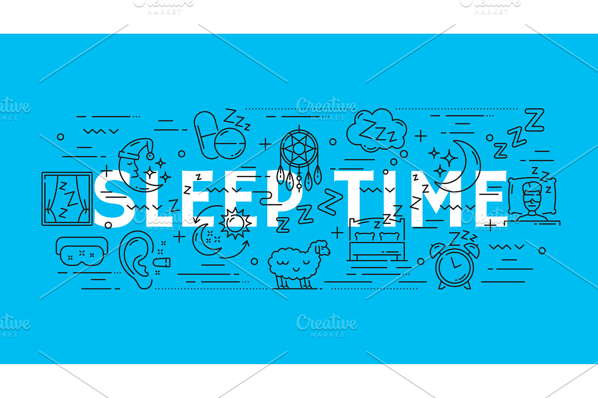 Sleep line icons, a Healthcare Illustration by Vector Tradition