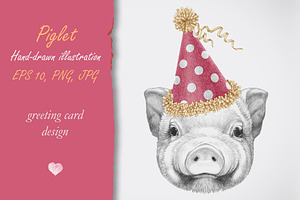 Piglet / Greeting Card