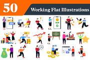 Working Flat Illustrations Bundle, a Work Illustration by EllaMaiyaali (Thumbnail 3 of 3)
