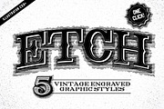 Etch Vintage Graphic Styles, a Layer Style Add-On by Designdell (Thumbnail 1 of 5)