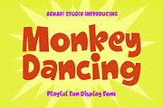 Monkey Dancing - Playful Fun Display, a Sans Serif Font by Afkari Studio (Thumbnail 1 of 12)