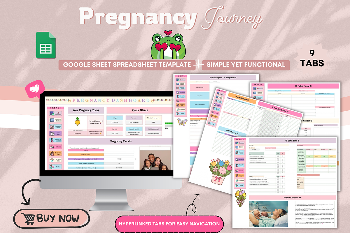 Spreadsheet Pregnancy Journey, a Templates & Theme by bellaROSEworkshop (Photo 6 of 6)