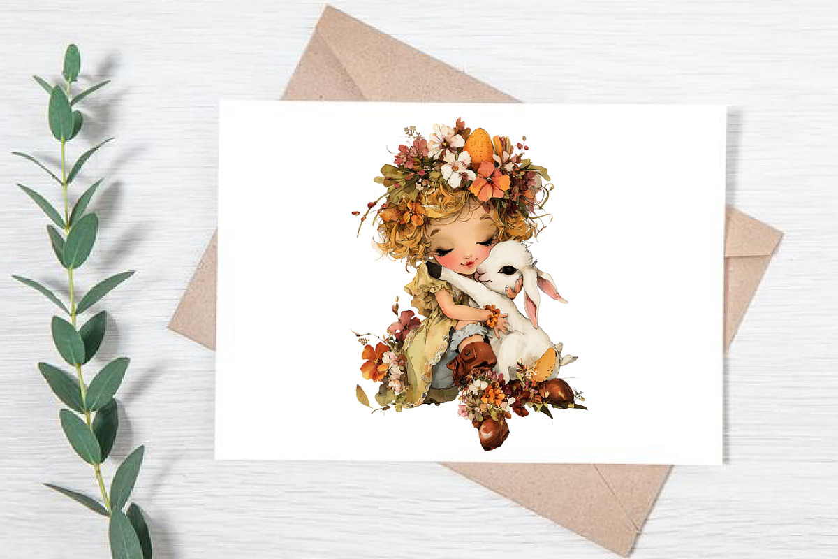 Whimsical Easter Western Girl Clipar, an Illustration by Canvas Craft (Photo 5 of 7)