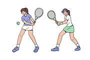 Tennis Player Illustration Pack, an Object Graphic by Sinando Studio (Thumbnail 5 of 5)