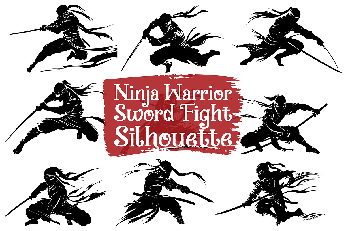 Ninja Warrior Sword Fight Bundle, an Illustration by jahid234