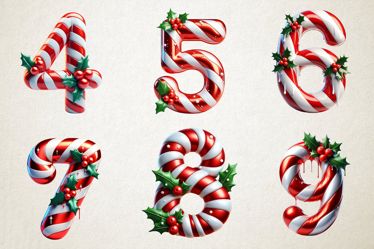 Candy Cane Christmas Alphabet, an Illustration by RobertsArt (Photo 7 of 7)
