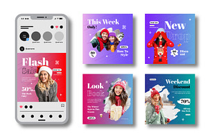 Winter Social Media Post Template, a Social Media Template by MightyDesign