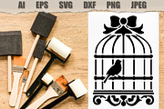 Stencil Vintage Birdcage, a Decorative Illustration by MARYCRAFTIRIA (Thumbnail 2 of 3)
