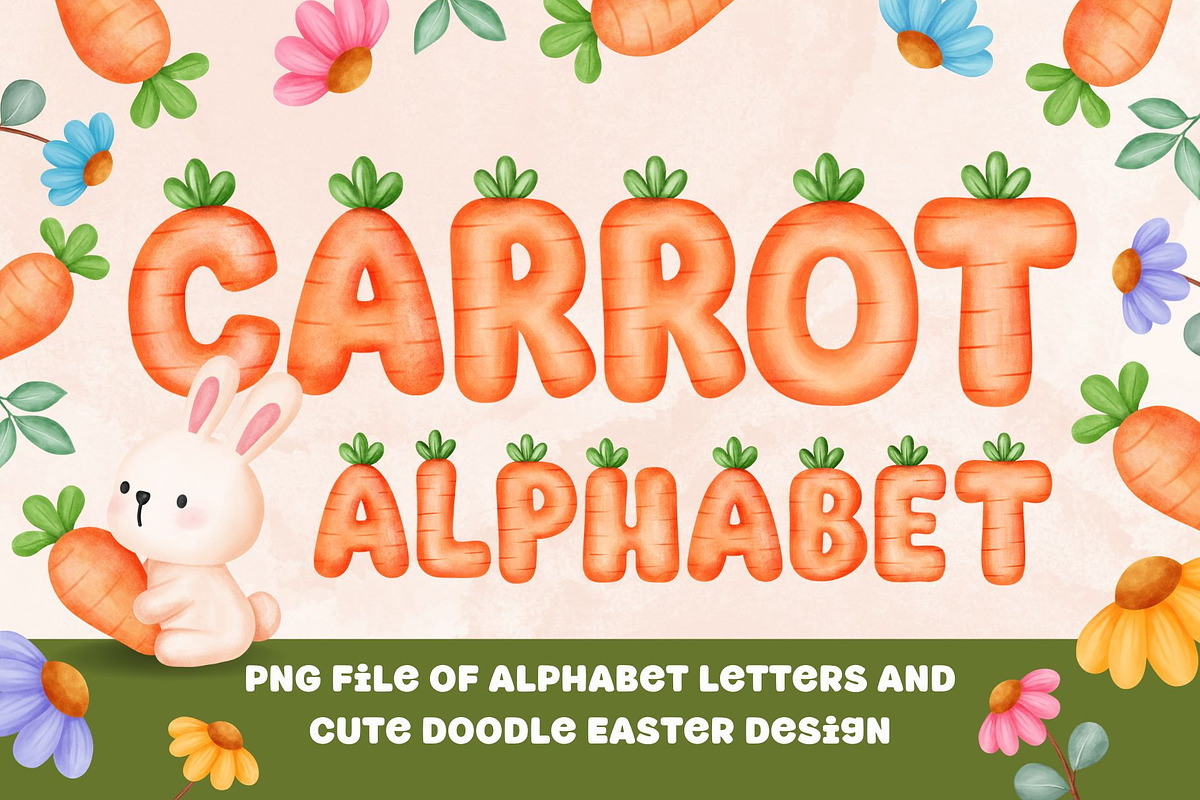 PNG File of Carrot Alphabet Collecti, an Illustration by Fox7 By Rattana (Photo 1 of 5)