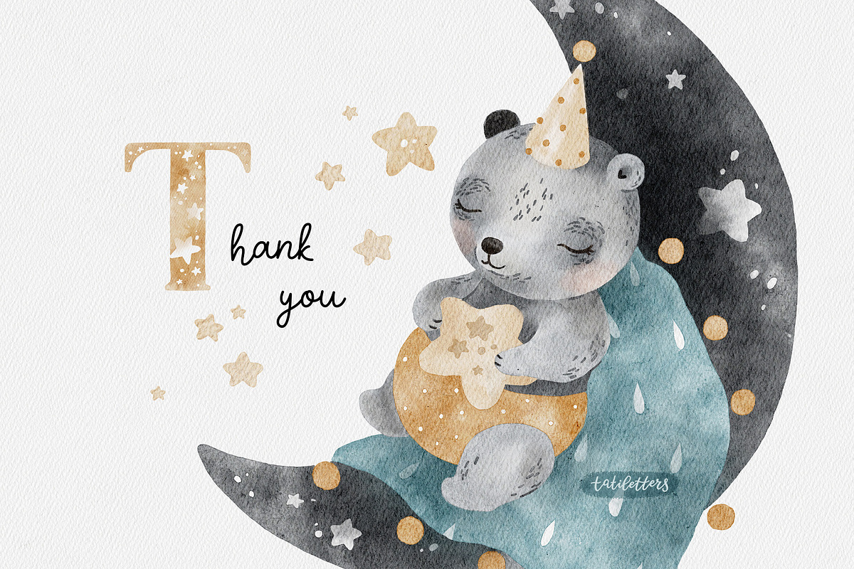 Dreamy Sleeping baby animals, an Animal Illustration by tatiletters (Photo 13 of 13)