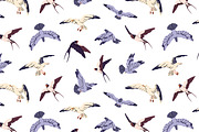 Birds fly in sky, seamless patterns, an Animal Illustration by PaperTrident (Thumbnail 5 of 16)