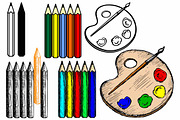 Objects offices, stationery, an Education Illustration by LineworkStock (Thumbnail 4 of 4)