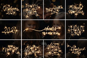 11 Sparkled New Years Photo Overlays