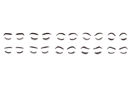 Eyebrows and eyelashes styles, an Object Illustration by winwin.art