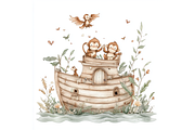 Prompt Watercolor Noah's Ark Clipart, a Decorative Illustration by Creative design (Thumbnail 2 of 7)