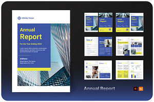 Blue Annual Financial Report, a Magazine Template by Annora Studio
