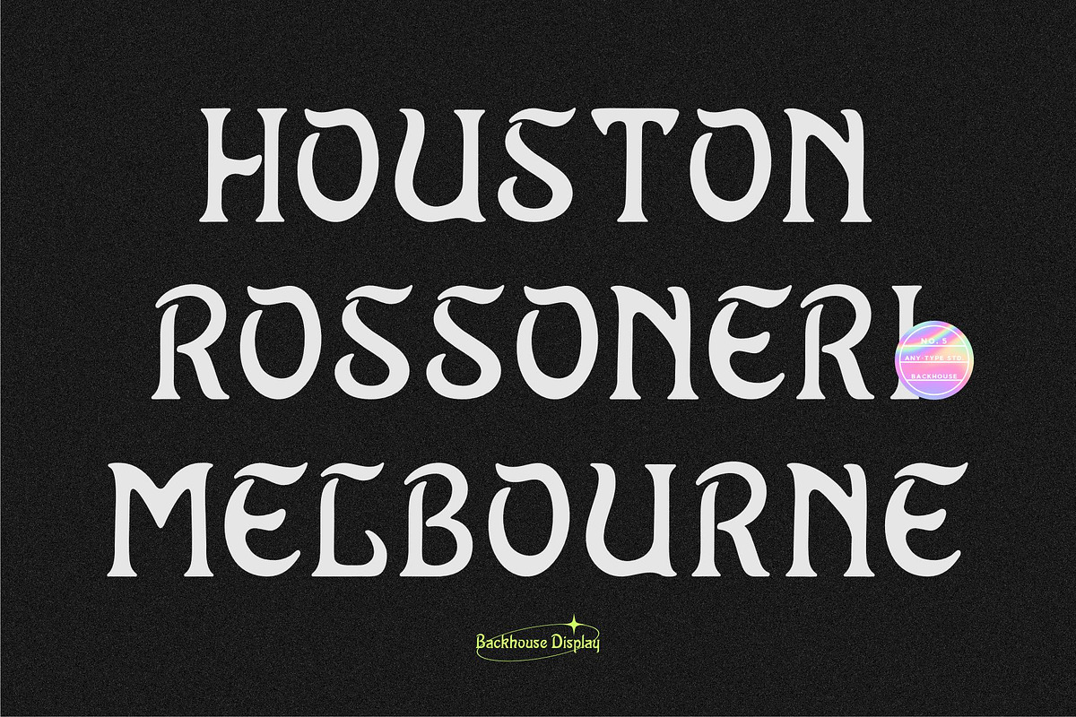 Backhouse Display Font, a Sans Serif Font by Any-Type® Foundry (Photo 6 of 11)