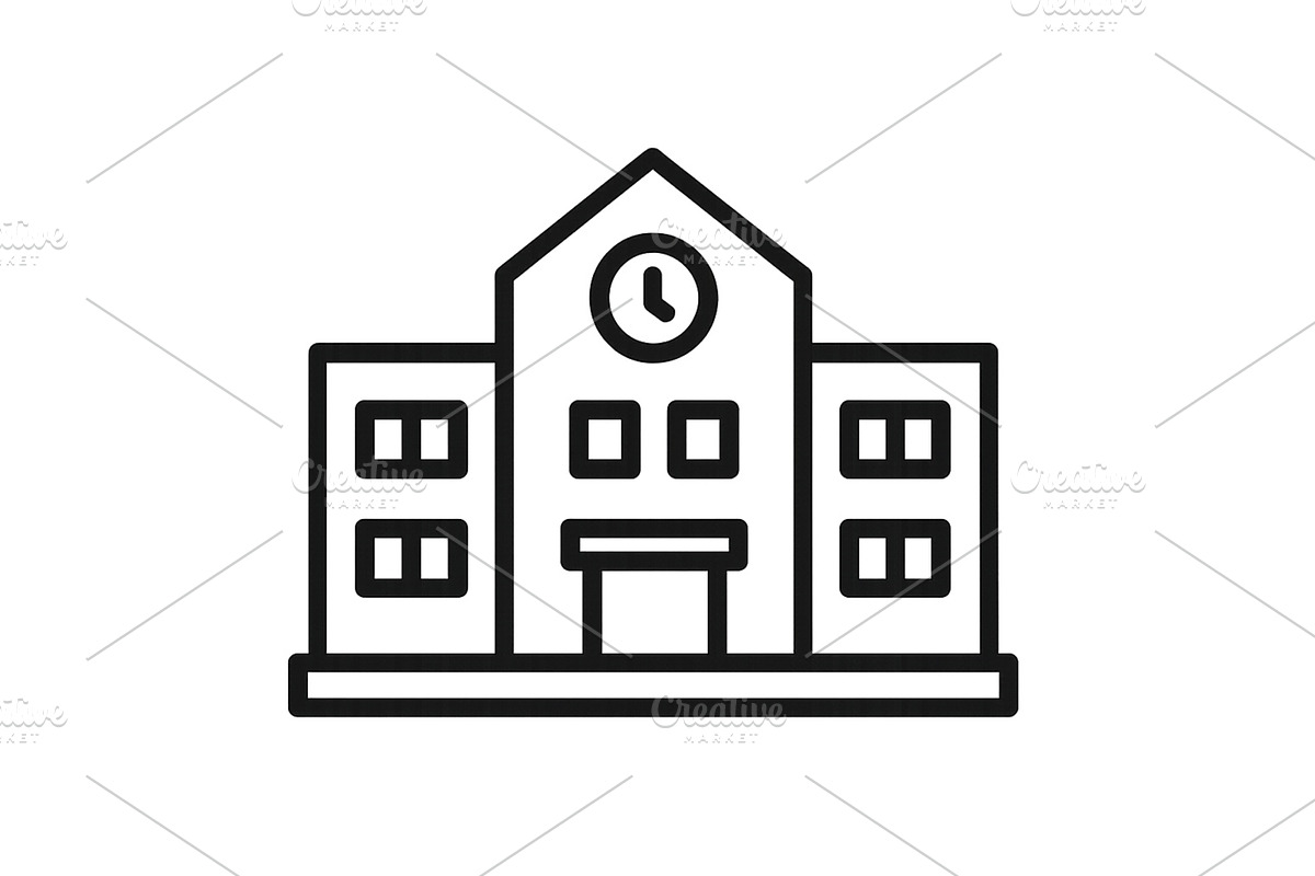 Educational building with clock, an Object Illustration by ZinetroN
