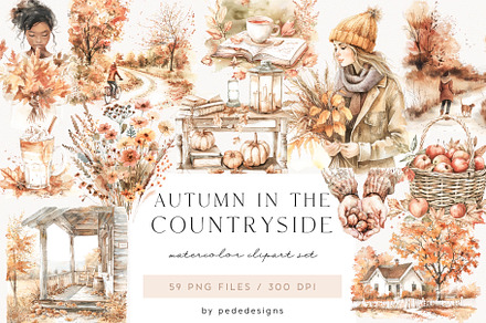 Autumn In The Countryside, a Seasonal Illustration by PeDe Designs