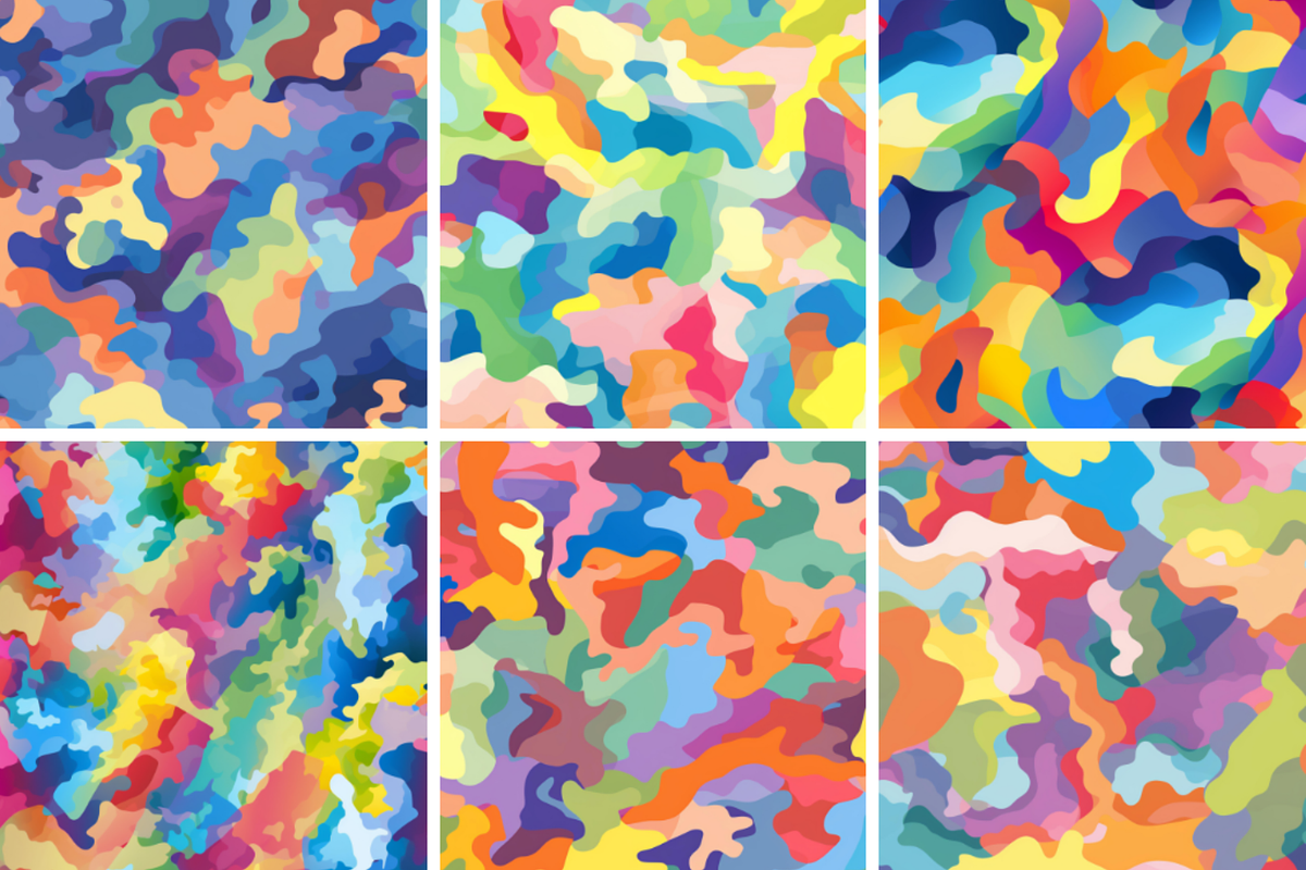 Rainbow Camouflage Seamless Patterns, a Pattern Graphic by PrintablesByFranklyn (Photo 4 of 4)