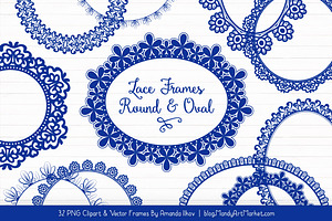 Royal Blue Round Lace Frames, an Illustration by Amanda Ilkov