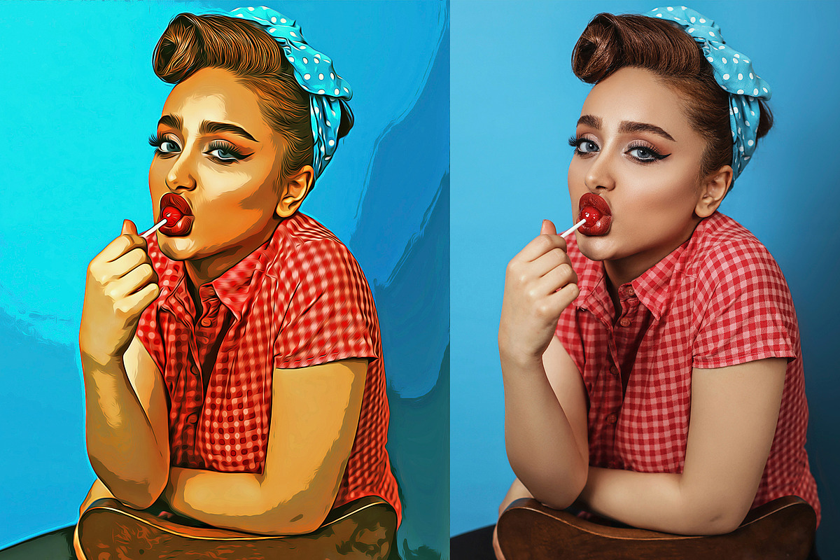 Splendid Oil Paint Cartoon Maker, an Action Add-On by U_Design (Photo 12 of 14)