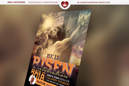 He is Risen Celebration Church Flyer