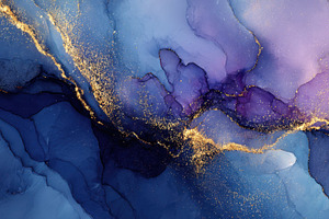 Swirls of blue and purple with gold, a Photo by Beautiful things