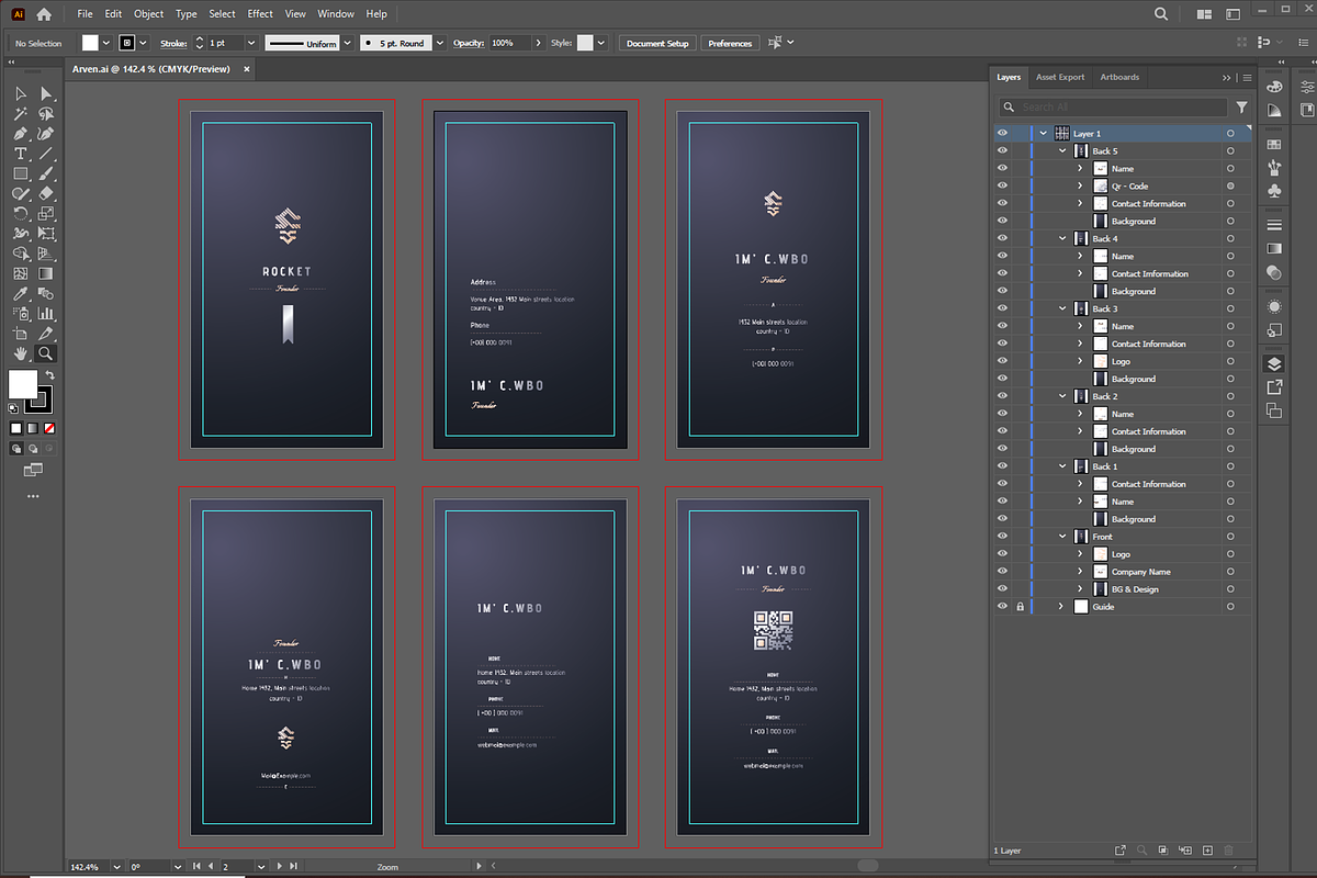 Arven - Elegant Business cards, a Business Card Template by Ctrl space studio (Photo 7 of 9)