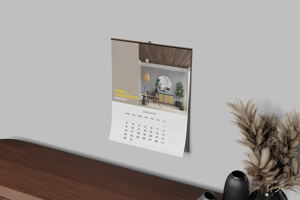 Wall Calendar Mockup, a Product Mockup by MrLetters (Photo 4 of 5)
