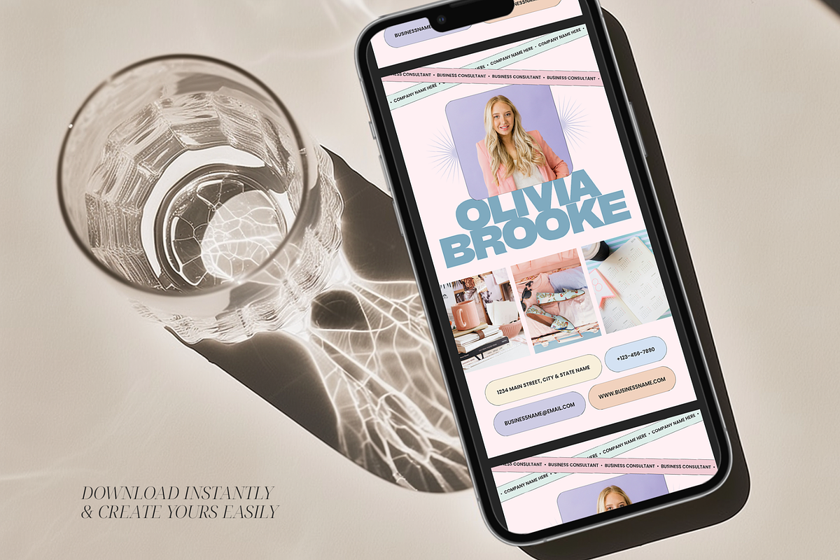 Pastel Digital Business Card, a Marketing Template by Creatif Foundry (Photo 5 of 6)