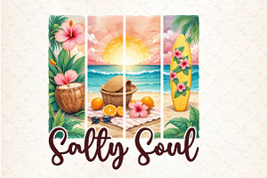 Summer Salty Soul Brushstroke, an Illustration by Rose Art