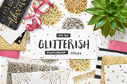 100 Glitter Photoshop Styles + Bonus, a Layer Style Add-On by Pink Coffie (Thumbnail 1 of 5)