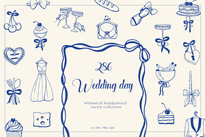 Whimsical Hand Drawn Set Wedding Day, an Object Illustration by ViktoriyaD